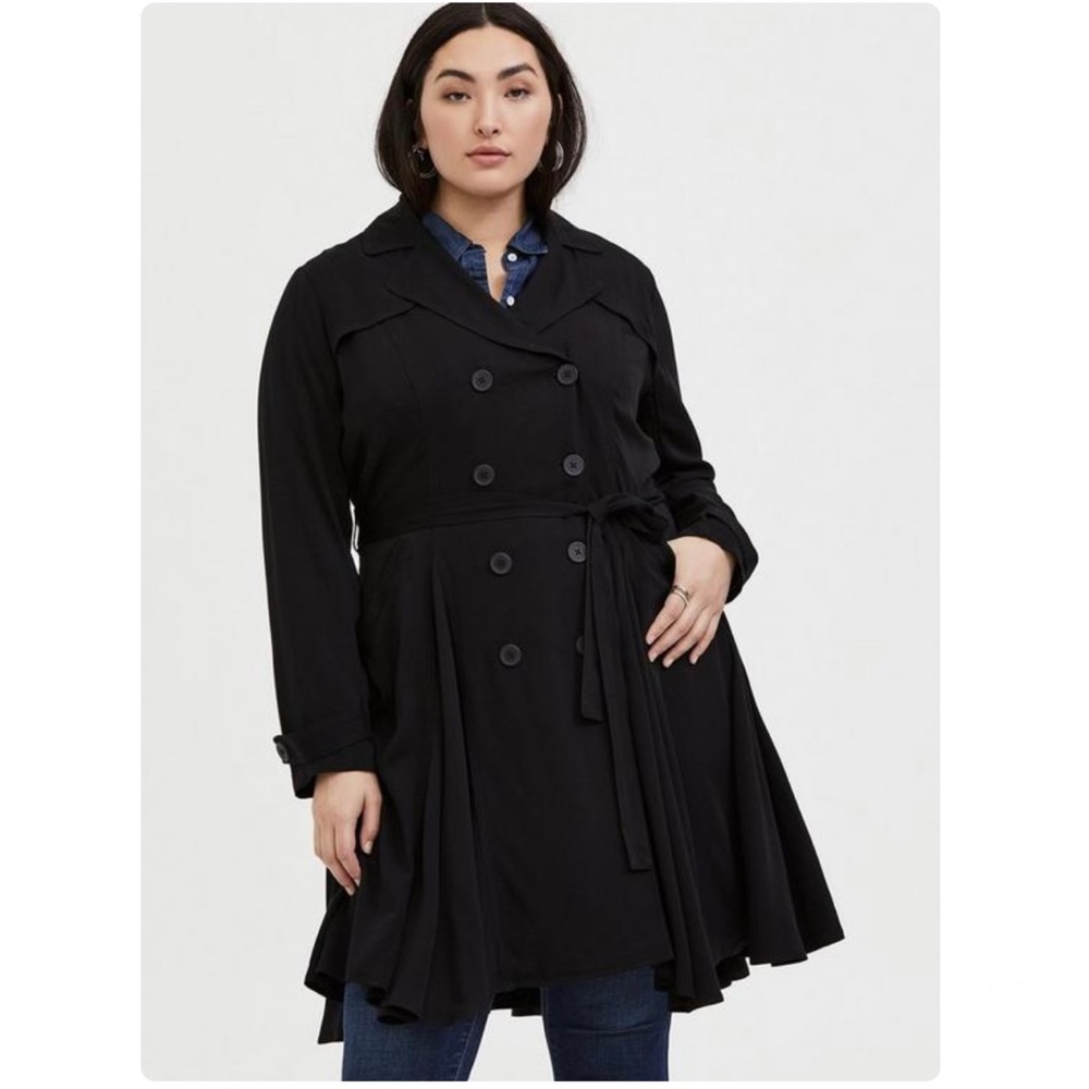 Torrid Plus Size Flared Twill Trench Coat